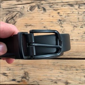 Reversible leather belt, black/grey, s 36